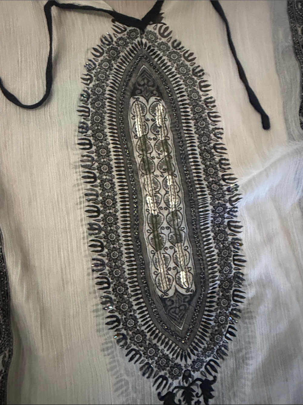 Black & White Printed Women’s Swim Coverup - Picture 3 of 4